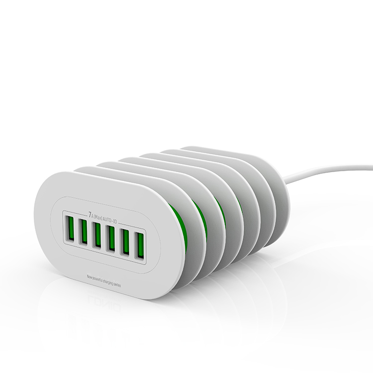 6 USB Multi Ports Charging Station Smart Adaptive 7A Desktop Universal Fast Charger